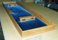 Oak model w/ blue velvet ready for packing